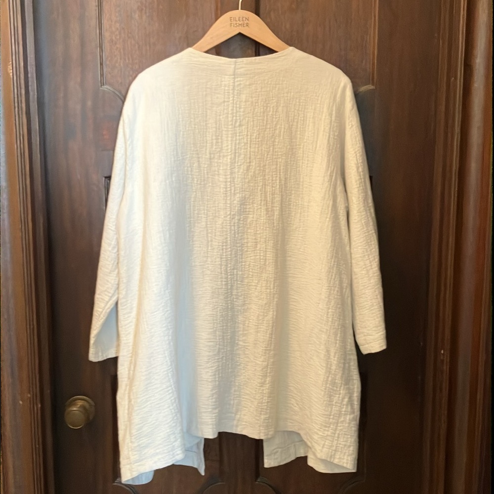 Eileen FisherTextured Cream long Jacket size 1X - Picture 3 of 10